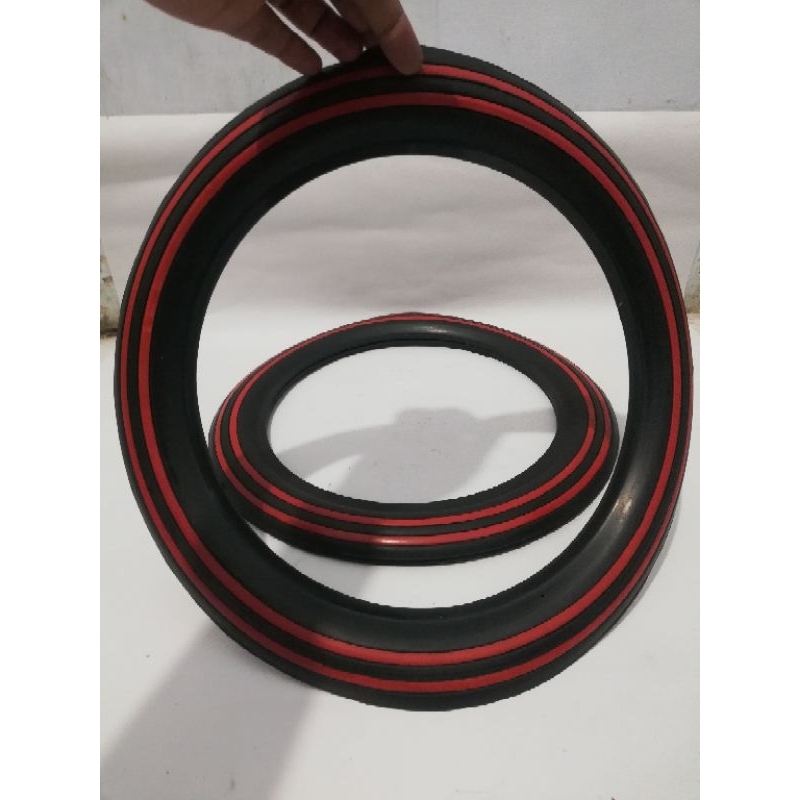 Merah HITAM Vespa 環 10 輪胎裝飾黑色紅色桿