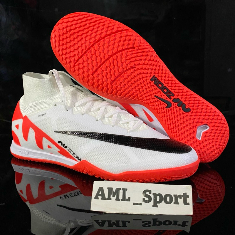 耐吉 Nike Mercurial Superfly 9 Elite 白色紅色五人制足球鞋