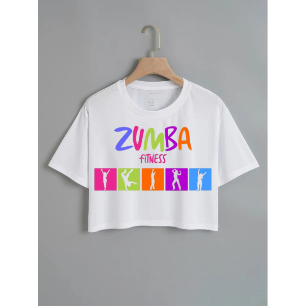 Kroptop ZUMBA DANCE 2024 ZUMBA T 恤短款上衣加大碼運動