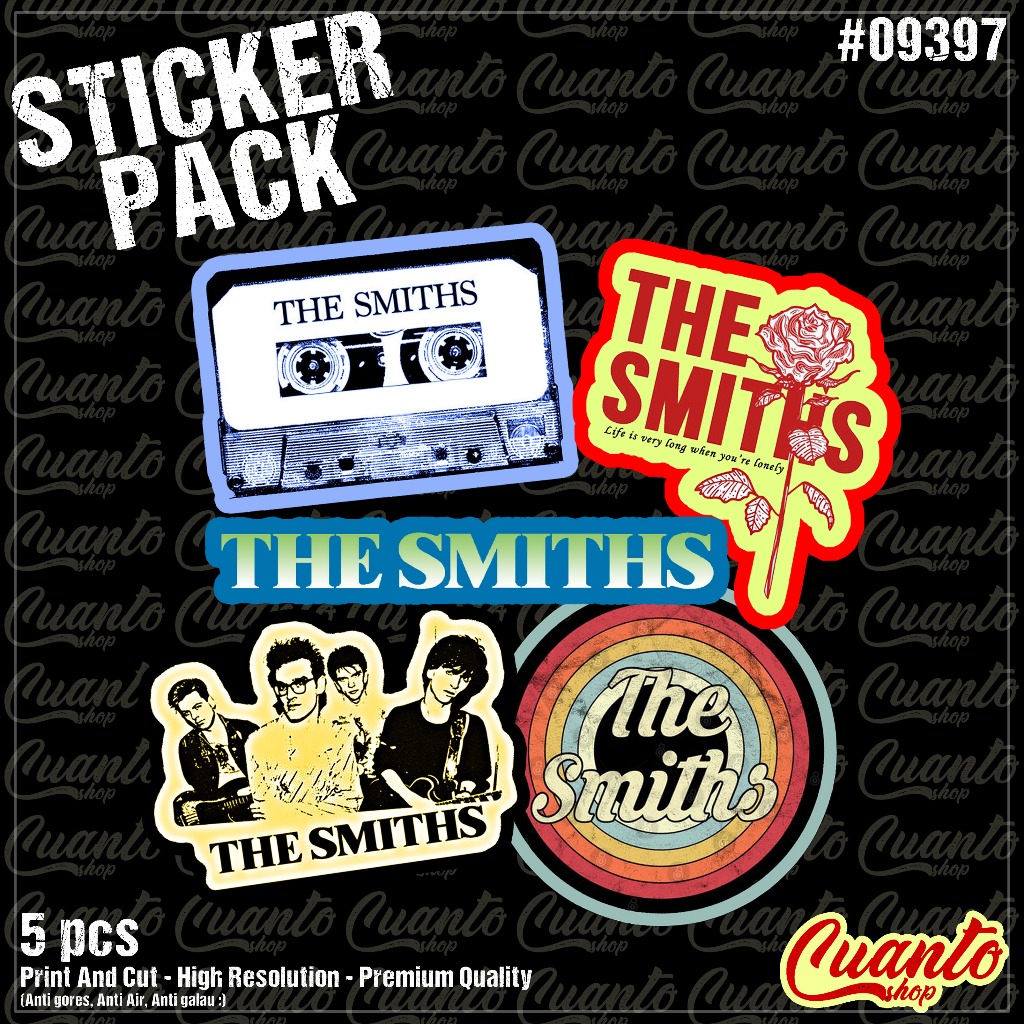 貼紙包含 5 個史密斯獨立流行獨立搖滾手鐲流行後朋克另類搖滾優質
