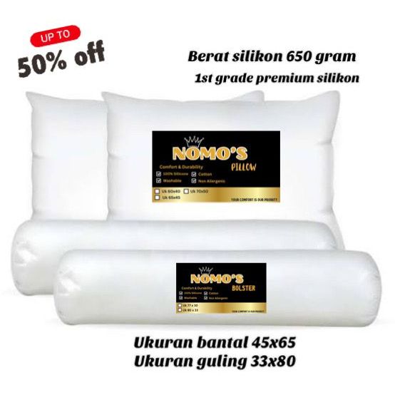 蘇丹包裝 2 個枕頭 2 個抱枕 HOTEL 尺寸 45X65 填充物 650 克全矽膠級優質 NOMOS 枕頭