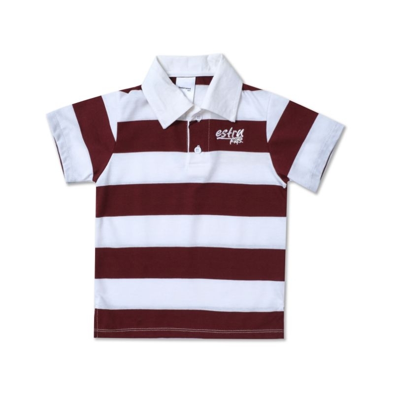 Eastnwood Poloshirt 橄欖球衫 Junior T 恤條紋栗色