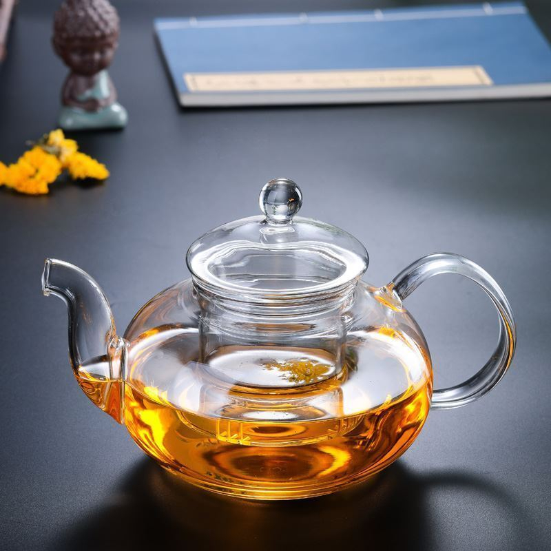 茶壺茶壺茶壺帶過濾器浸泡器茶壺400 600 800 1000ml耐熱硼矽玻璃