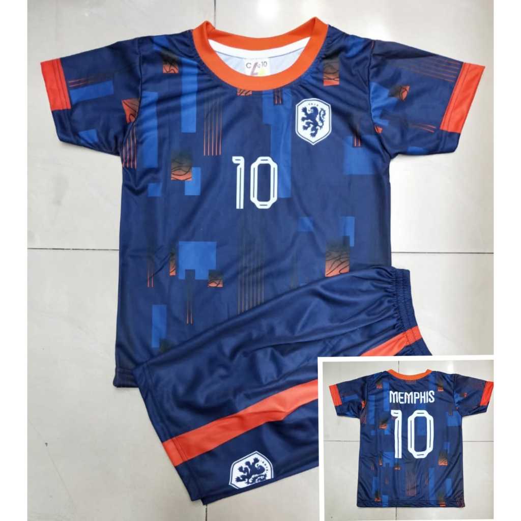 兒童荷蘭客場足球球衣 2024-2025 歐洲聯賽運動