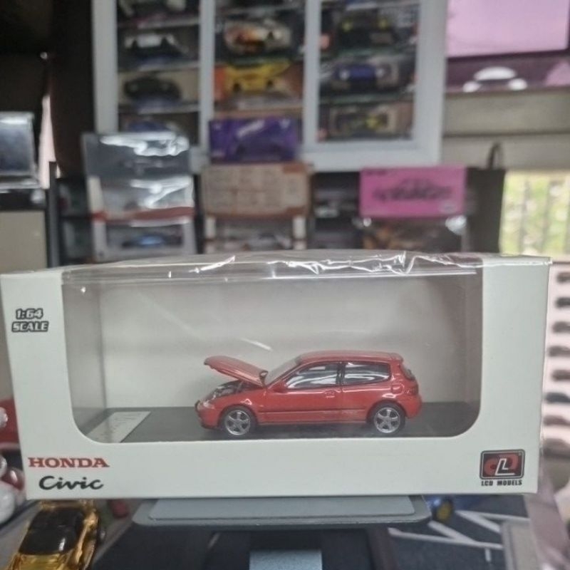 液晶型號 64 CIVIC EG6 紅色開放式引擎蓋未密封