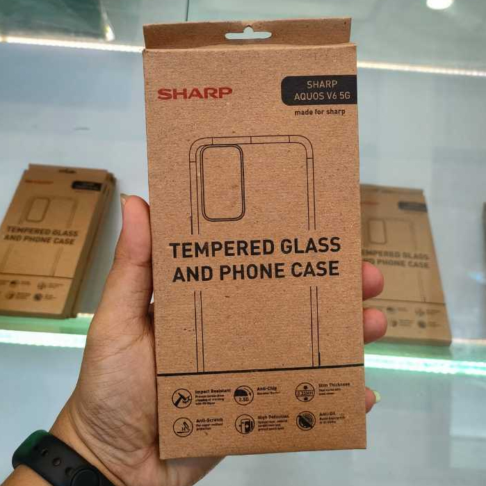 鋼化玻璃手機殼夏普 Aquos V6 5G 防刮玻璃和透明手機殼