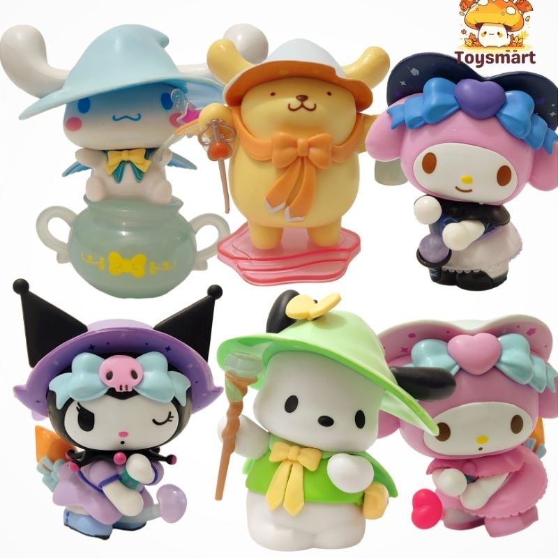 Kuromi Melody Twins Stars 公仔包含 6 個玩具 kuromi 禮帽蛋糕公仔
