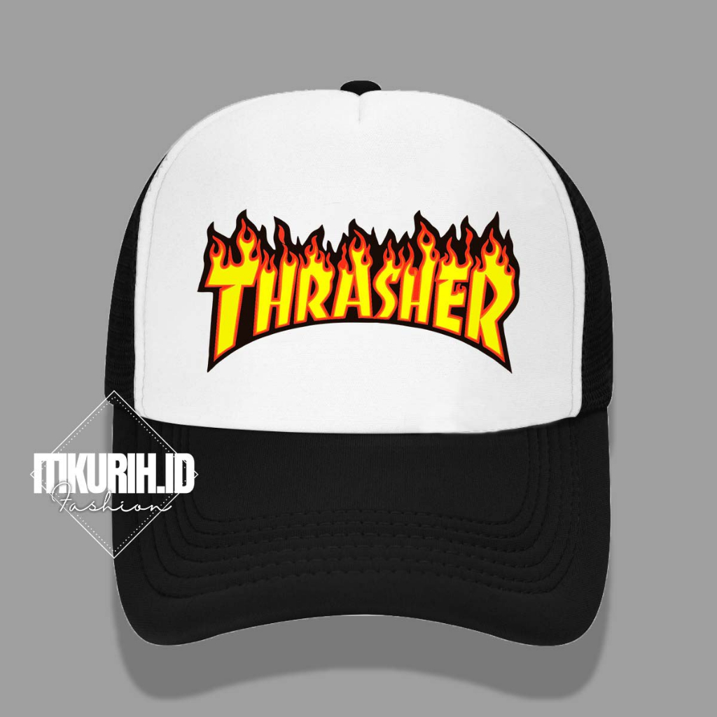 網眼帽卡車司機網眼帽 Distro THRASHER 防火絲網印刷優質後扣帽