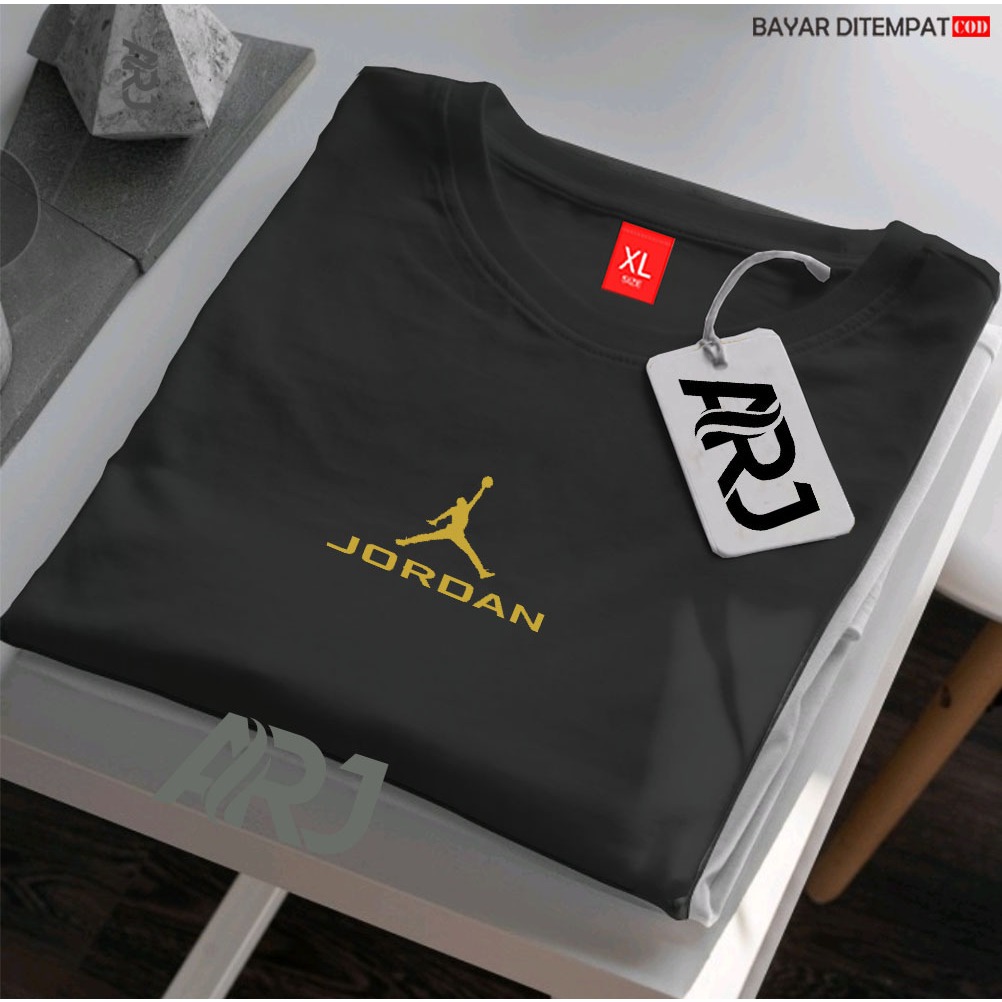 Jordan 01 Text Gold aaPremium Quality T 恤棉精梳 30 年代短袖男女通用 T 恤