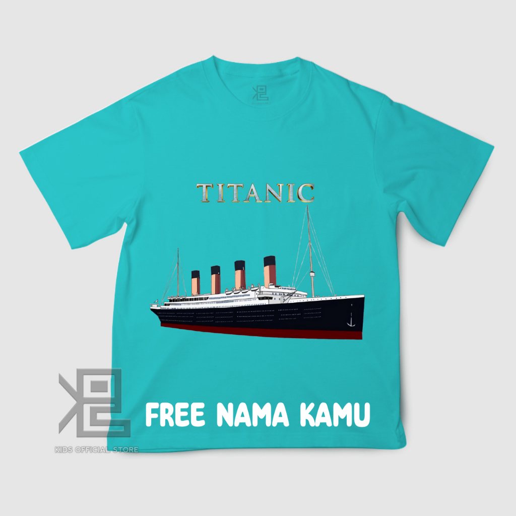 Titanic Character Print 兒童上衣 T 恤高級棉材質