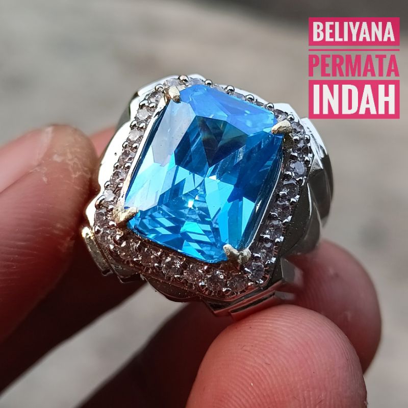 奢華優雅正品瑞士藍托帕石戒指