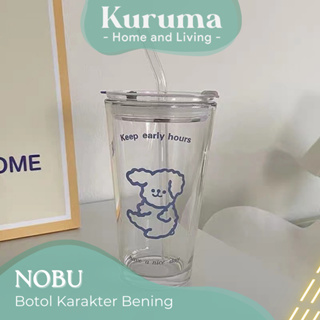 Kuruma NOBU 清水玻璃杯審美咖啡和茶字瓶高級咖啡和茶玻璃瓶透明飲用水杯極簡飲水瓶