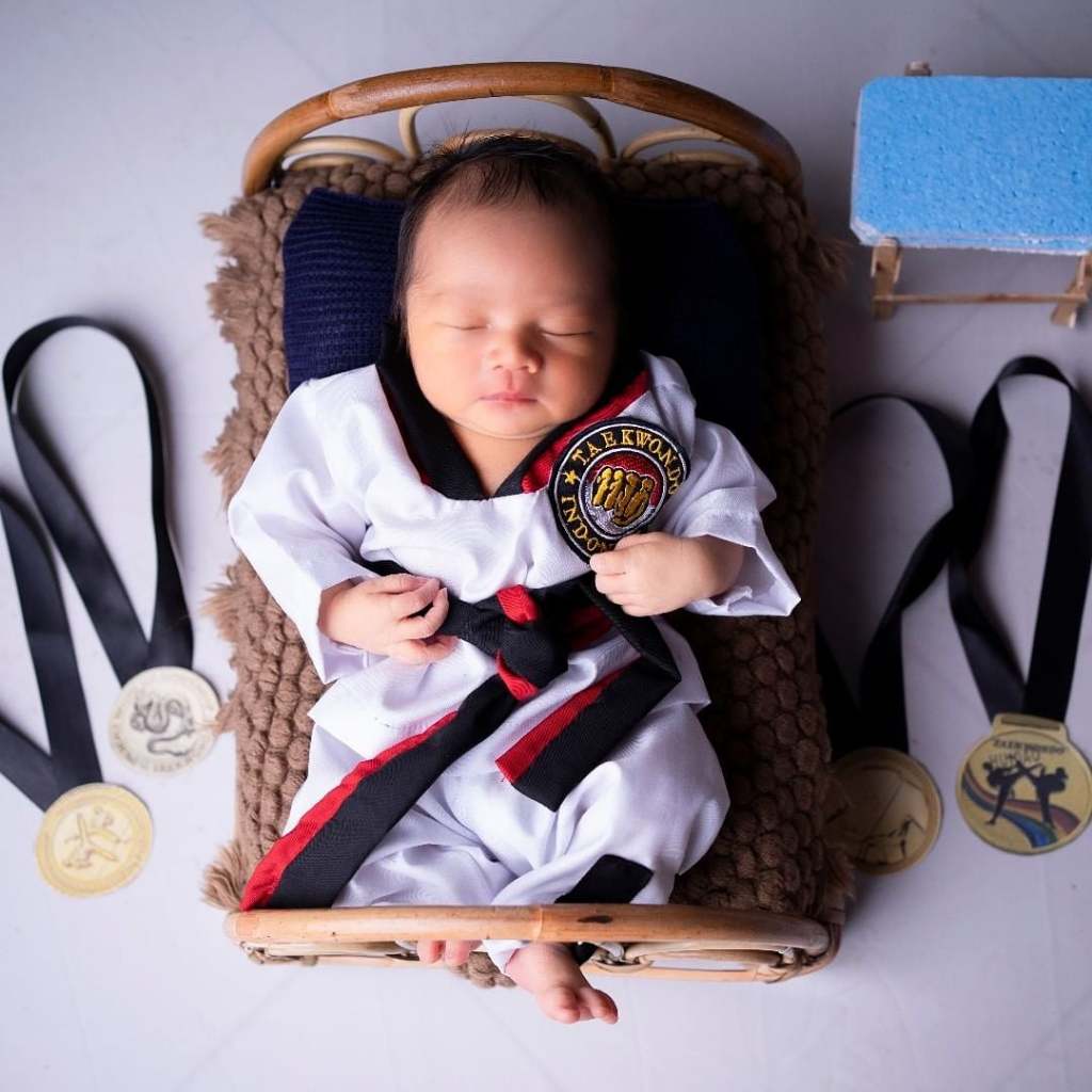跆拳道服跆拳道服跆拳道武術服兒童新生嬰兒照片服裝