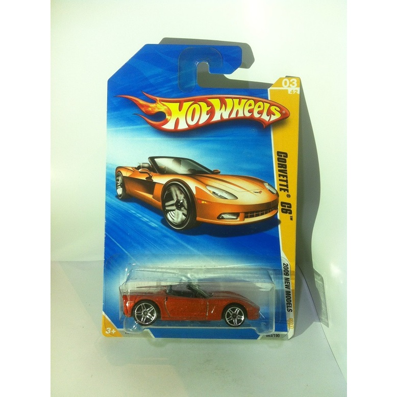 Hot Wheels 2009 新款 3 Corvette C6 敞篷金屬片橙色迪由 MATTEL 提供