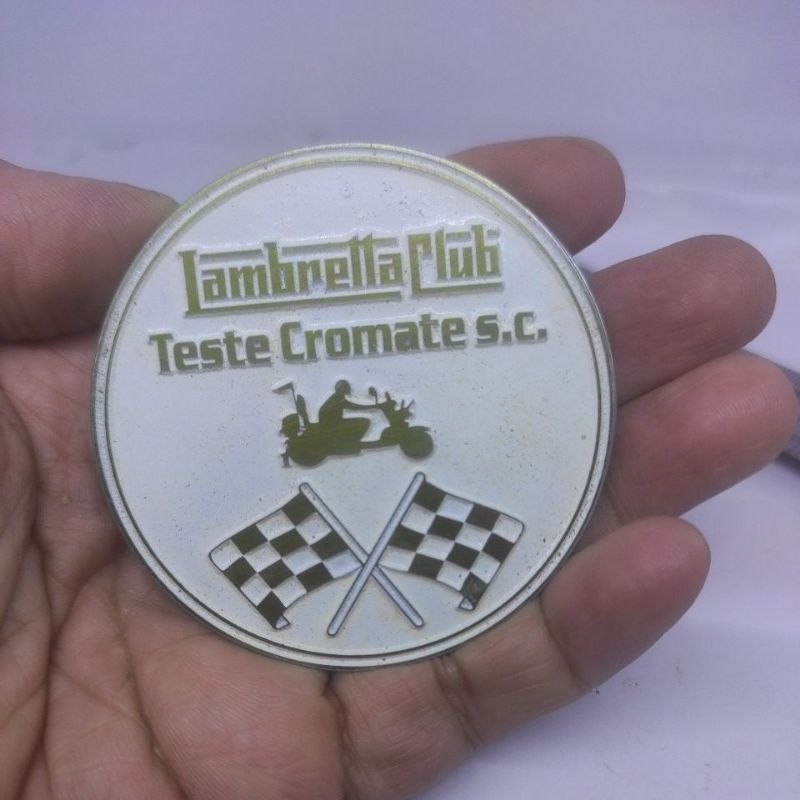 羔羊鬥魚徽章貼紙金屬 Lambretta Club Teste Cromate