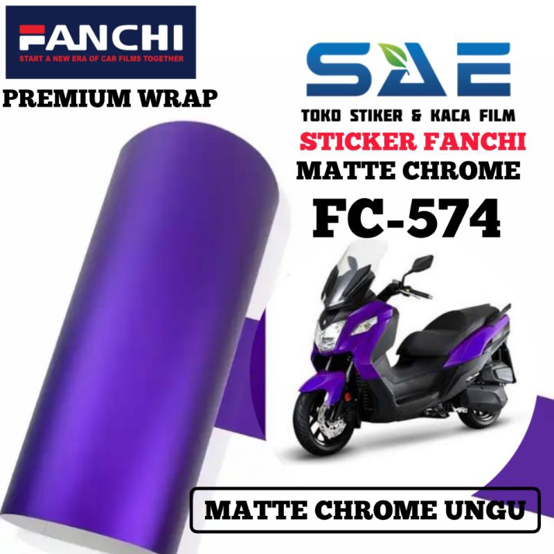 Ungu 新款紫色啞光鍍鉻貼紙范馳電機高級包裹寬度 50 厘米