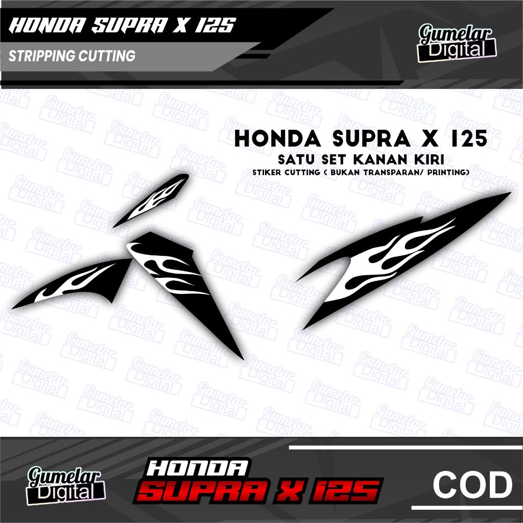 HOT WHEELS 切割貼紙條紋 HONDA SUPRA X 125 蝙蝠俠設計消防風火輪