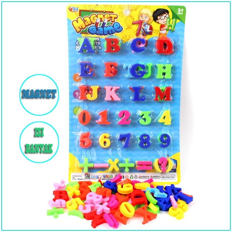 兒童益智玩具字母 ABC 數字 123 磁鐵 GAME FU1133 PUZZLE 兒童玩具字母/字母和數字磁鐵拼圖