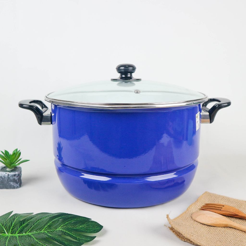 Maspion Pot 湯鍋快樂搪瓷 30cm 蒸鍋搪瓷材料
