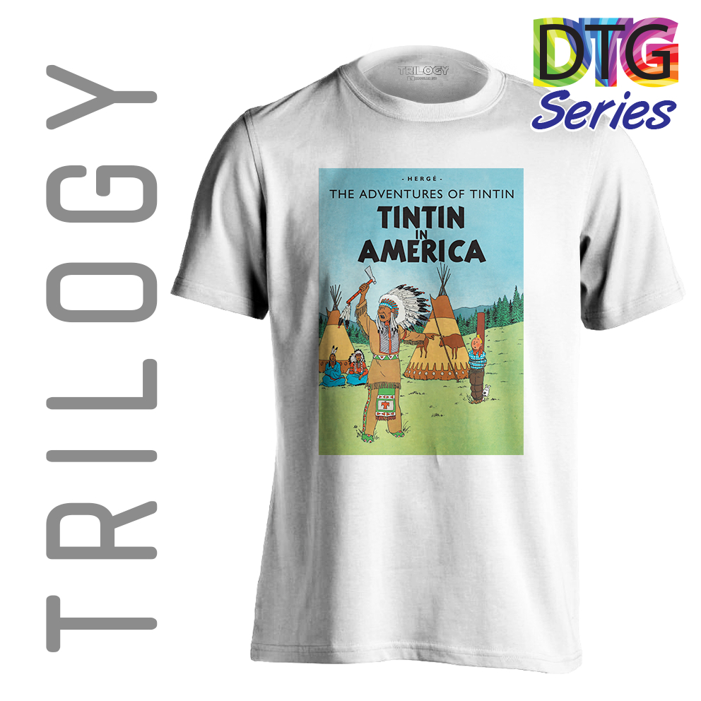 Trilogy TRG 0017 Kaos Tin in America Kaos 高級漫畫卡通 T 恤 T 恤