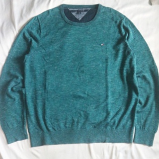 Tommy HILFIGER 針織衫針織毛衣圓領套頭衫綠松石色