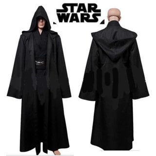 Hitam Starwars Jedi Vader 黑色斗篷服裝兒童成人 Helloween 服裝萬聖節萬聖節派對服裝罐