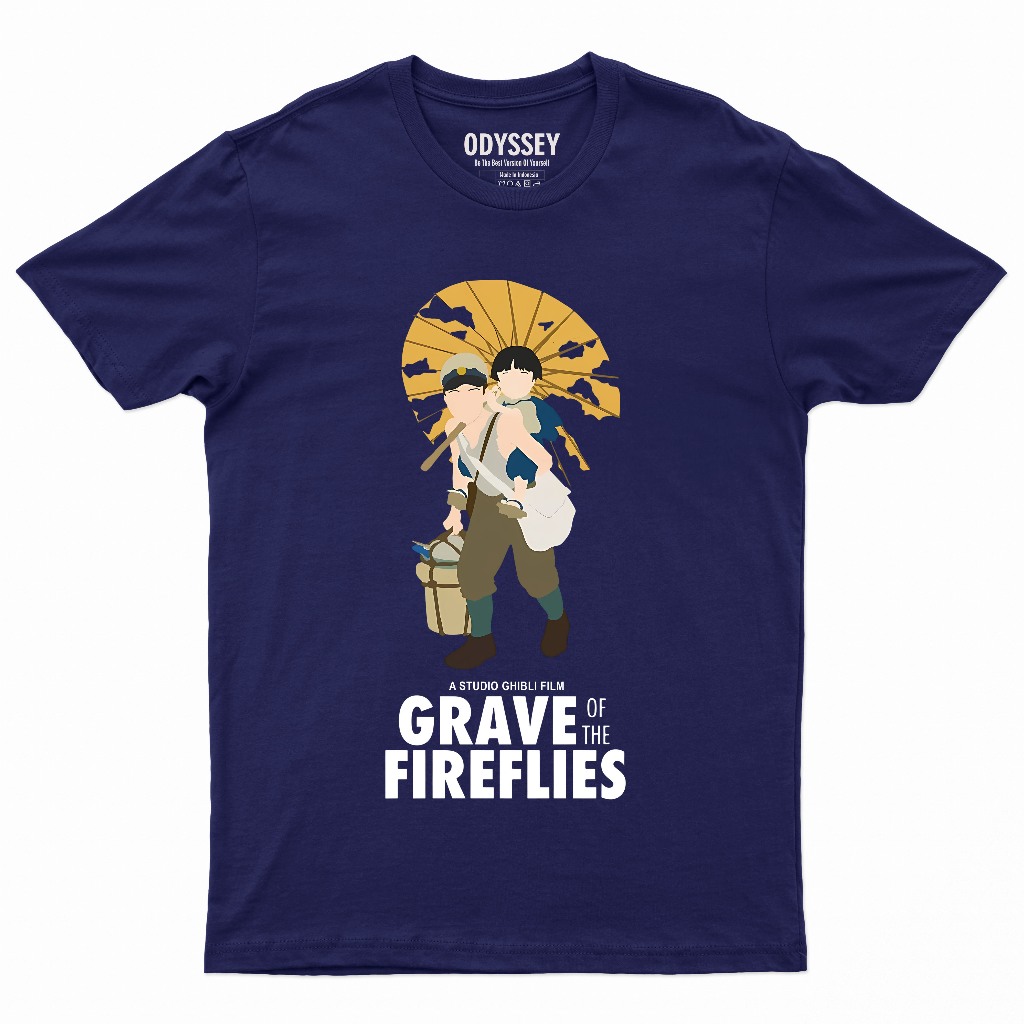 T恤 Grace Of The Fireflies 動漫吉卜力工作室 T 恤棉精梳 30 短袖