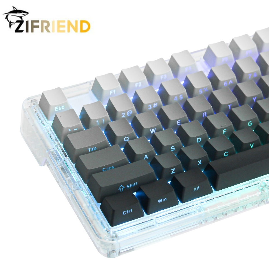 Zifriend 漸變鍵帽 132 鍵 PBT OEM Dye-sub 側字體透光機械鍵盤鍵帽