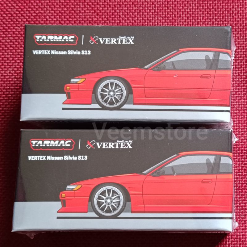 Tarmac WORKS 壓鑄 1:64 Nissan Silvia S13 VERTEX 金屬紅