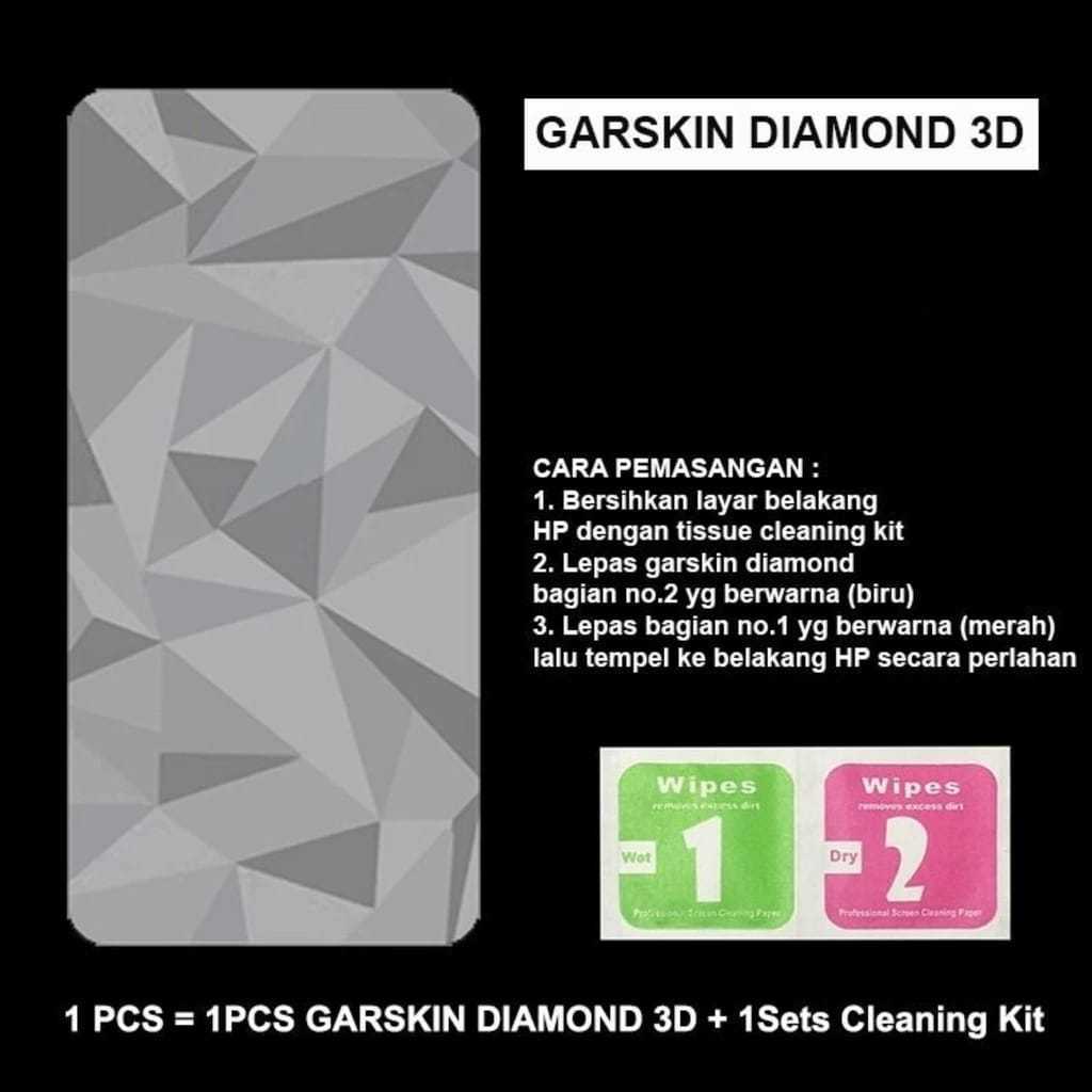 Skin Carbon OPPO A96 Garskin 鑽石圖案手機背部保護膜