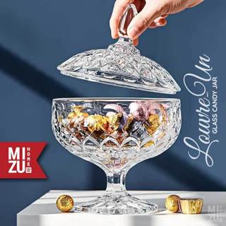 MIZU LOUVRE-UN 玻璃糖果罐水果碗零食罐玻璃糖果罐零食罐水晶罐玻璃糖果碗水果碗水晶展示家居裝飾