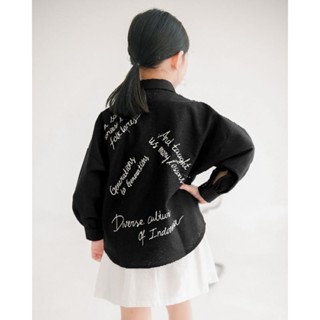 Kemeja Story SHIRT Hunny Bunny 兒童襯衫兒童上衣字母刺繡襯衫