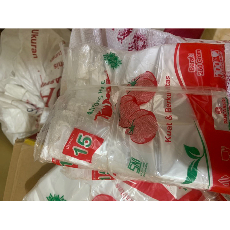 透明番茄 HDPE 塑料袋尺寸 15 和 24