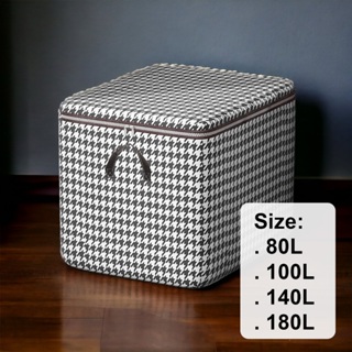 收納盒實用衣物收納盒 SIZE 80L 100L 140L 180L 收納盒布藝折疊旅行多用途美學圖案 XZ-2