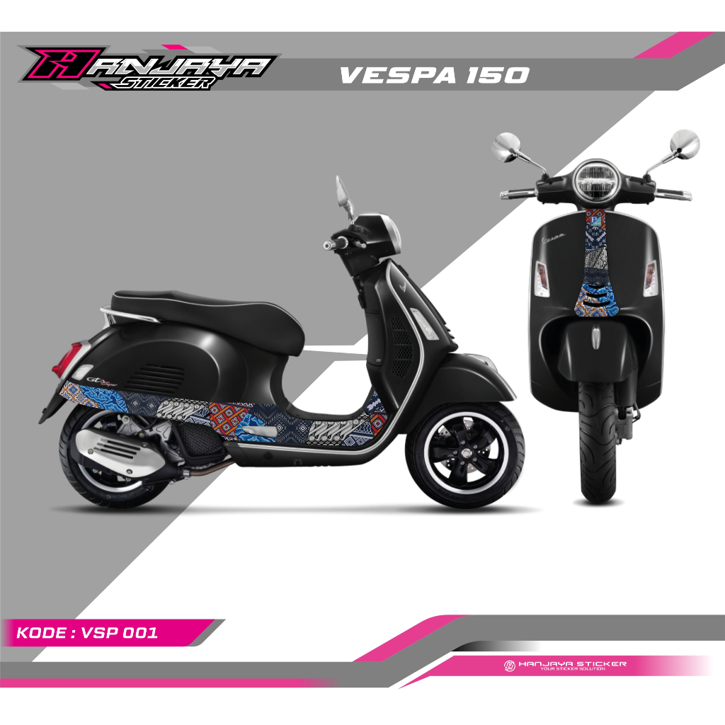 Vespa 150 STD 光面/鍍鉻清單車身條紋貼紙