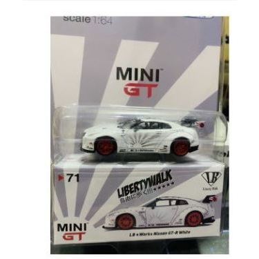 全新 Mini GT No 71 LB Works Nissan GTR R35 白色帶紅輪 ToysRus 日本獨家