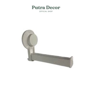 Putradecor TISKEN 衛生紙捲筒架帶吸盤塑膠白色衛生紙架吸盤 TI1421