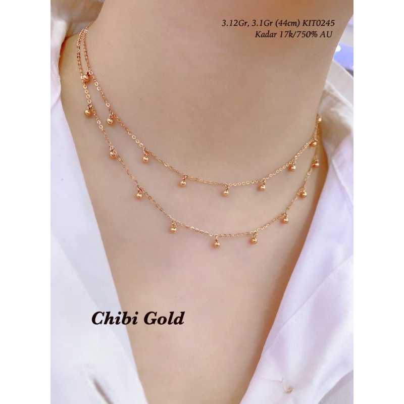 Chibi GOLD-italy 擺錘項鍊 750 GOLD 17k Grade KIT0245