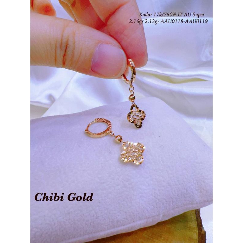 Chibi GOLD-italy AU GOLD 耳環超級 750 金 17k 級 AAU0119 上市