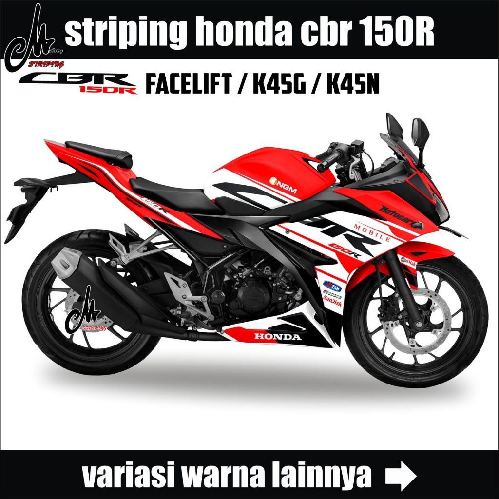 HONDA 摩托車條紋貼紙 Cbr150r 改款杜卡迪定製圖形貼紙貼花本田 Cbr 150r K45g K45n 改款清