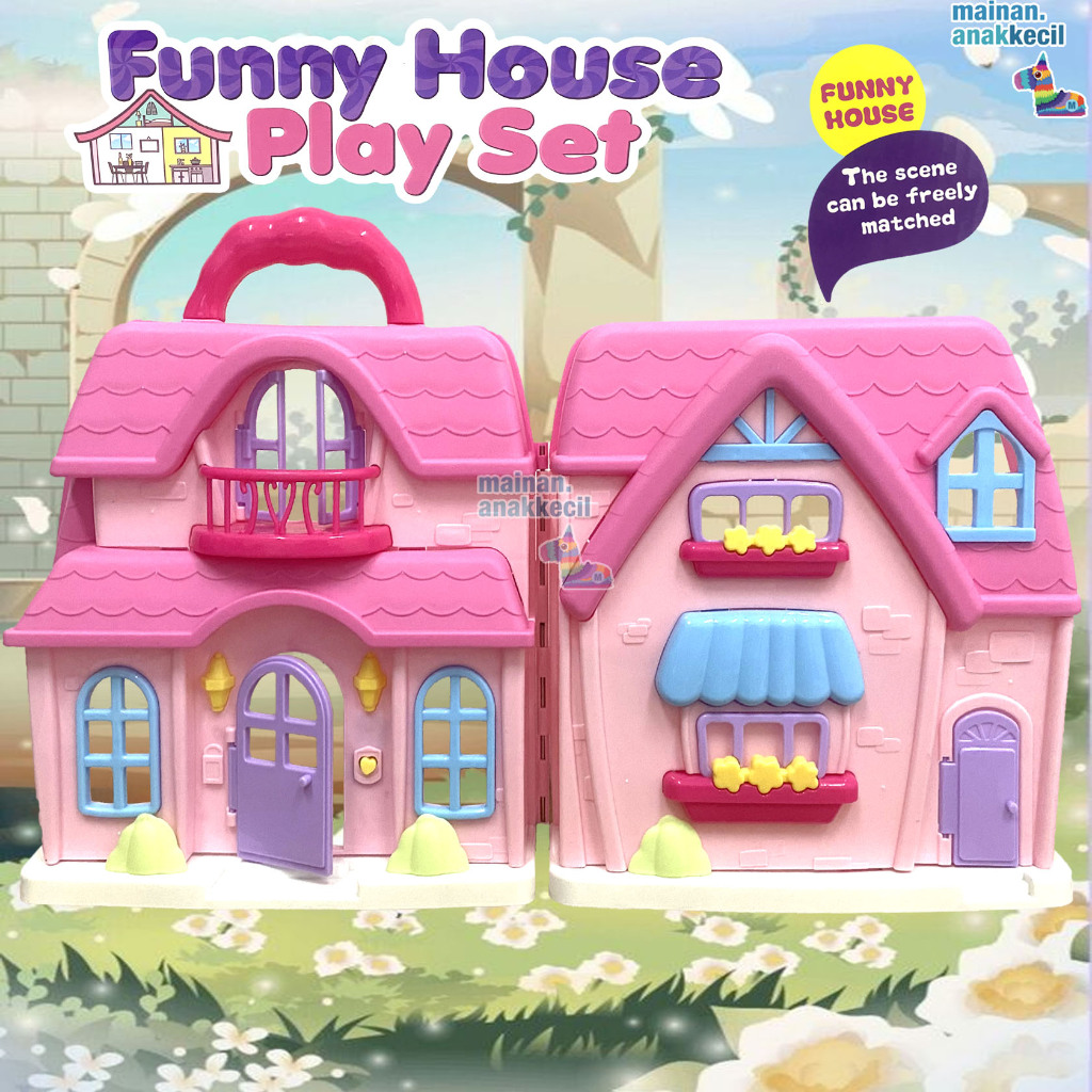 有趣的房子玩娃娃屋微型玩具套裝 2 合 1