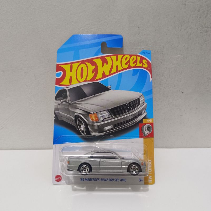Hotwheels 89 MERCEDES-BENZ 560 秒 AMG 銀色 HW 渦輪增壓玩具