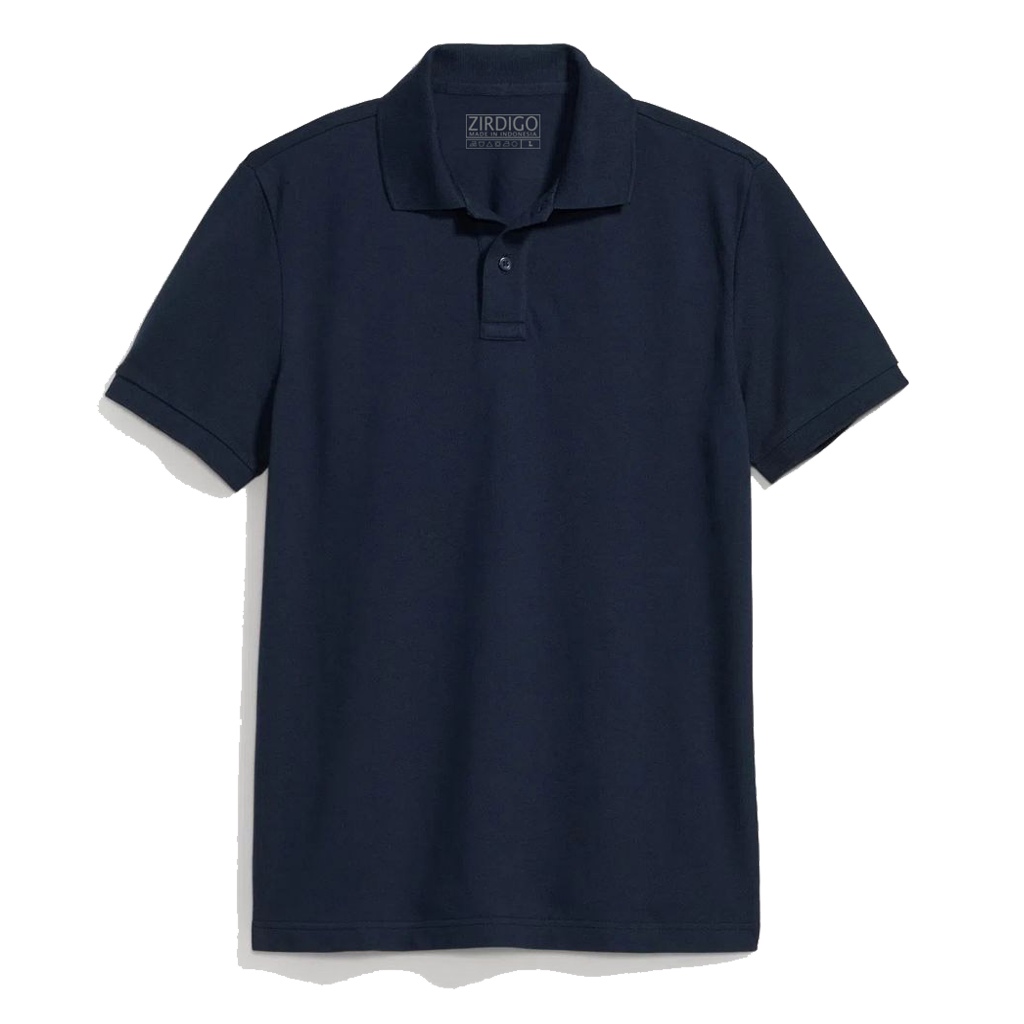 Zirdigo Polo 衫単色 Cool Shirt Collar 中性海軍藍