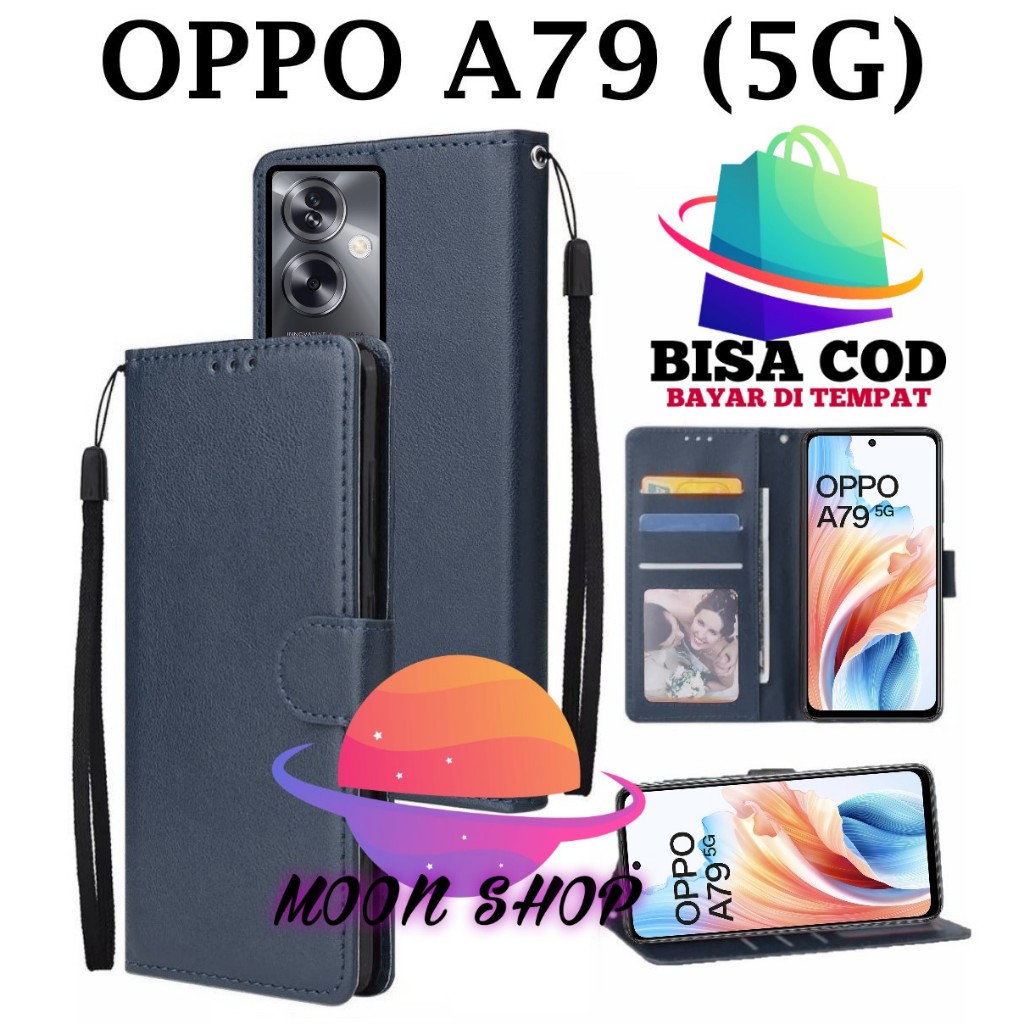 Oppo A79 翻蓋皮套高級翻蓋錢包皮套適用於 OPPO A79 錢包套-翻蓋皮革-書套