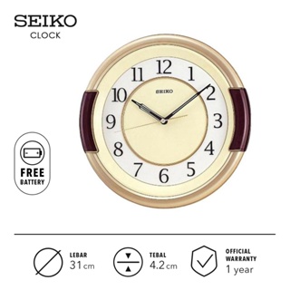 SEIKO 精工掛鐘 QXA272G 30.8cm 金白色錶盤原裝