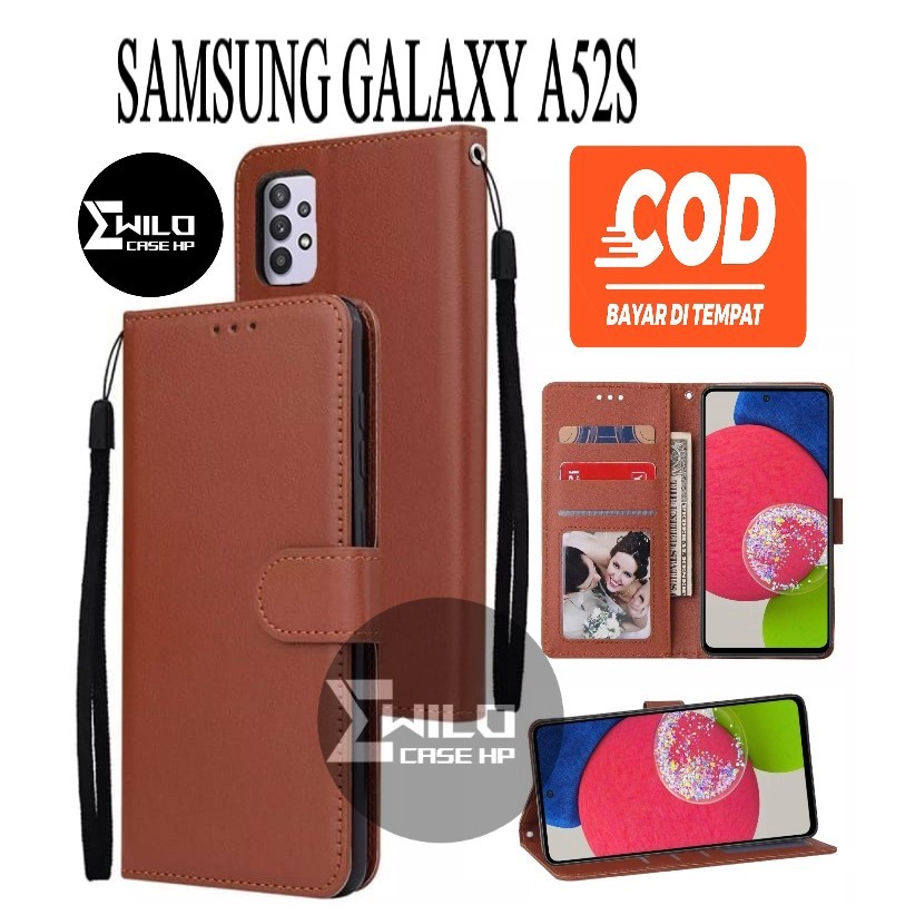 SAMSUNG Hp 保護套翻蓋錢包三星 Galaxy A52S 高級皮革翻蓋錢包保護套/手機錢包保護套