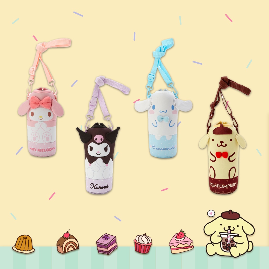 Termos 三麗鷗飲水瓶袋水瓶蓋不倒翁保溫瓶吊帶袋吊帶字符 Cinnamoroll My Melody Kuromi