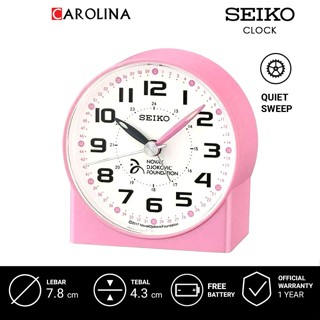 SEIKO 精工模擬鬧鐘 QHE907P Quite Sweep 粉色白色錶盤床頭鬧鐘