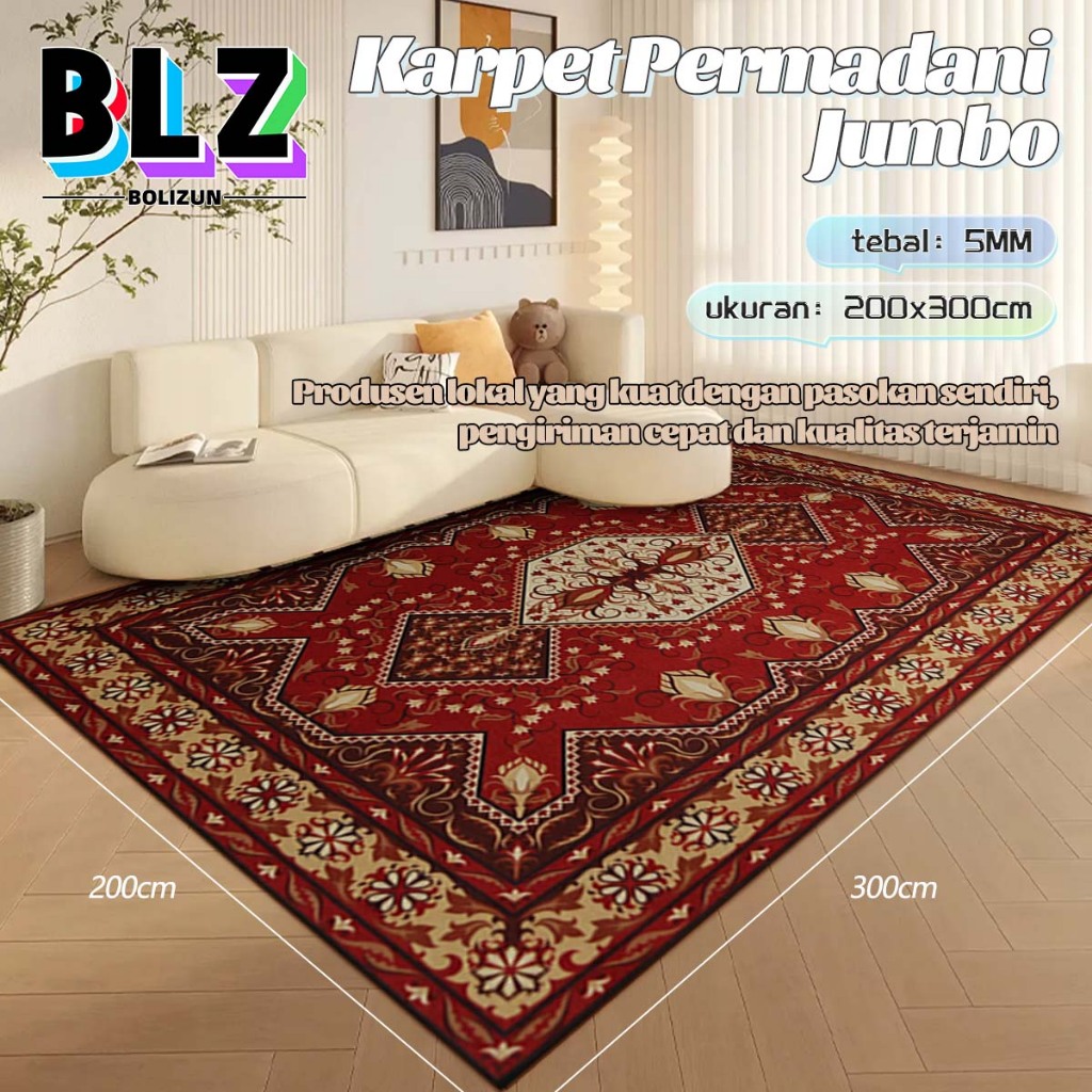 Bolizun 地板地毯歐式 JUMBO 英國 200 x 300 厘米/土耳其地毯墊客廳地毯地毯 12 種圖案