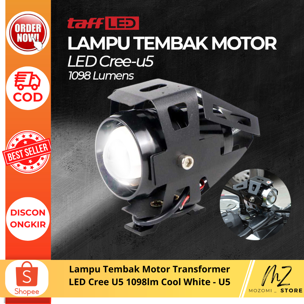 Cree U5 1098lm 冷白 LED 變壓器摩托車燈變體摩托車燈配件摩托車 LED 大燈